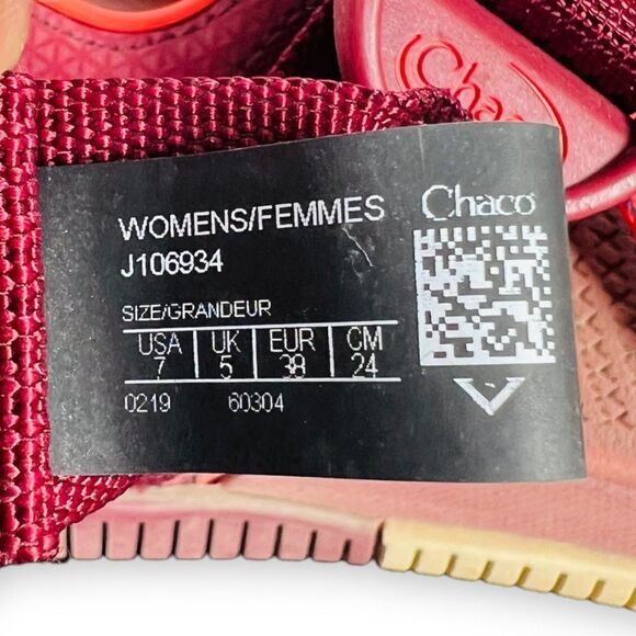 Chaco Confluence Grenadine Sports Sandals Reddish Orange J106934 Women's 7 - Picture 9 of 10